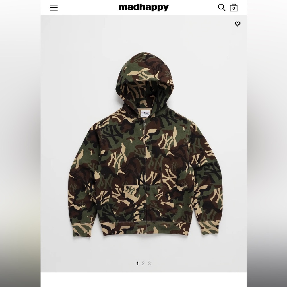 Madhappy medium camo zip up brand new with tags
